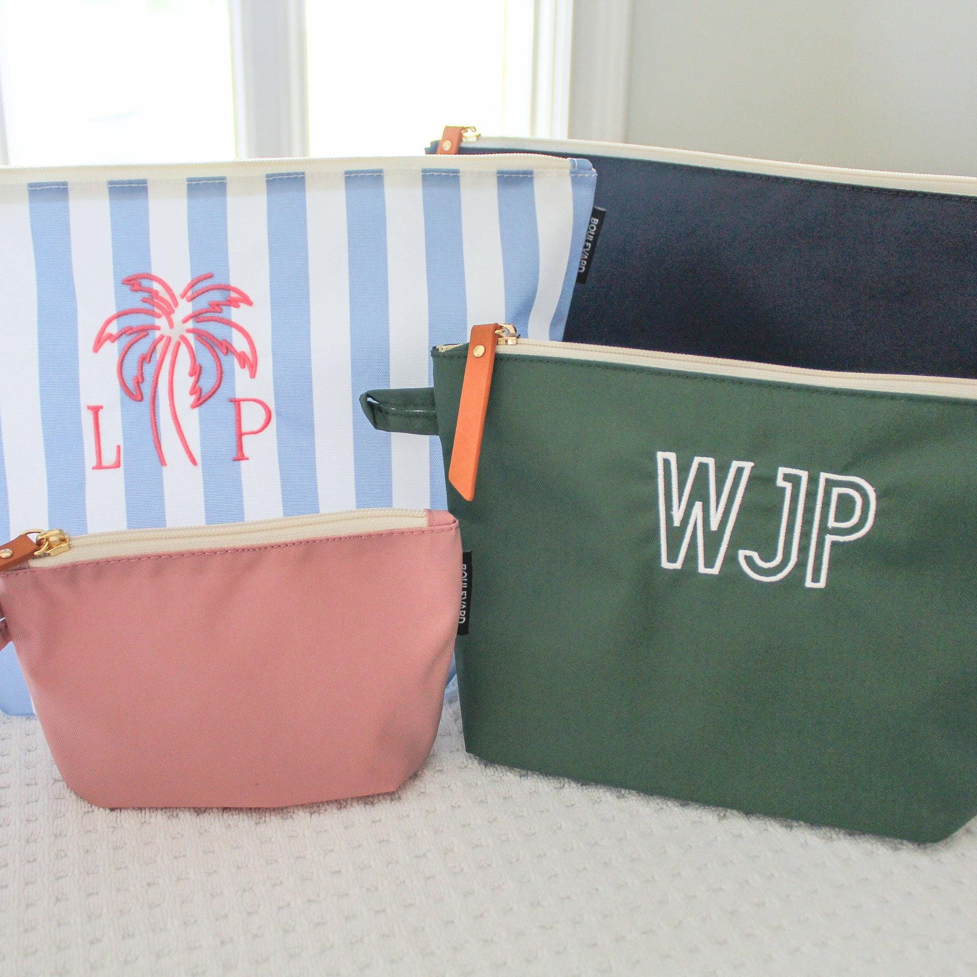 Personalized Nylon Zipper Pouch | Embroidered Zipper Pouch | Personalized Gifts | Travel Pouch | Monogrammed Cosmetic Bag | Snack Pouch