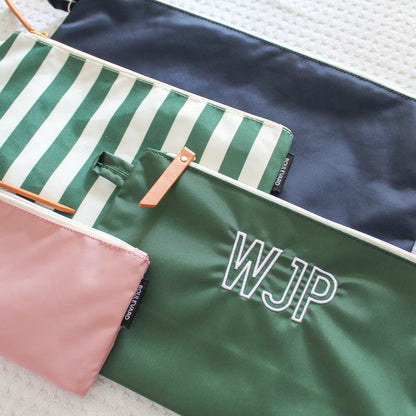 Personalized Nylon Zipper Pouch | Embroidered Zipper Pouch | Personalized Gifts | Travel Pouch | Monogrammed Cosmetic Bag | Snack Pouch