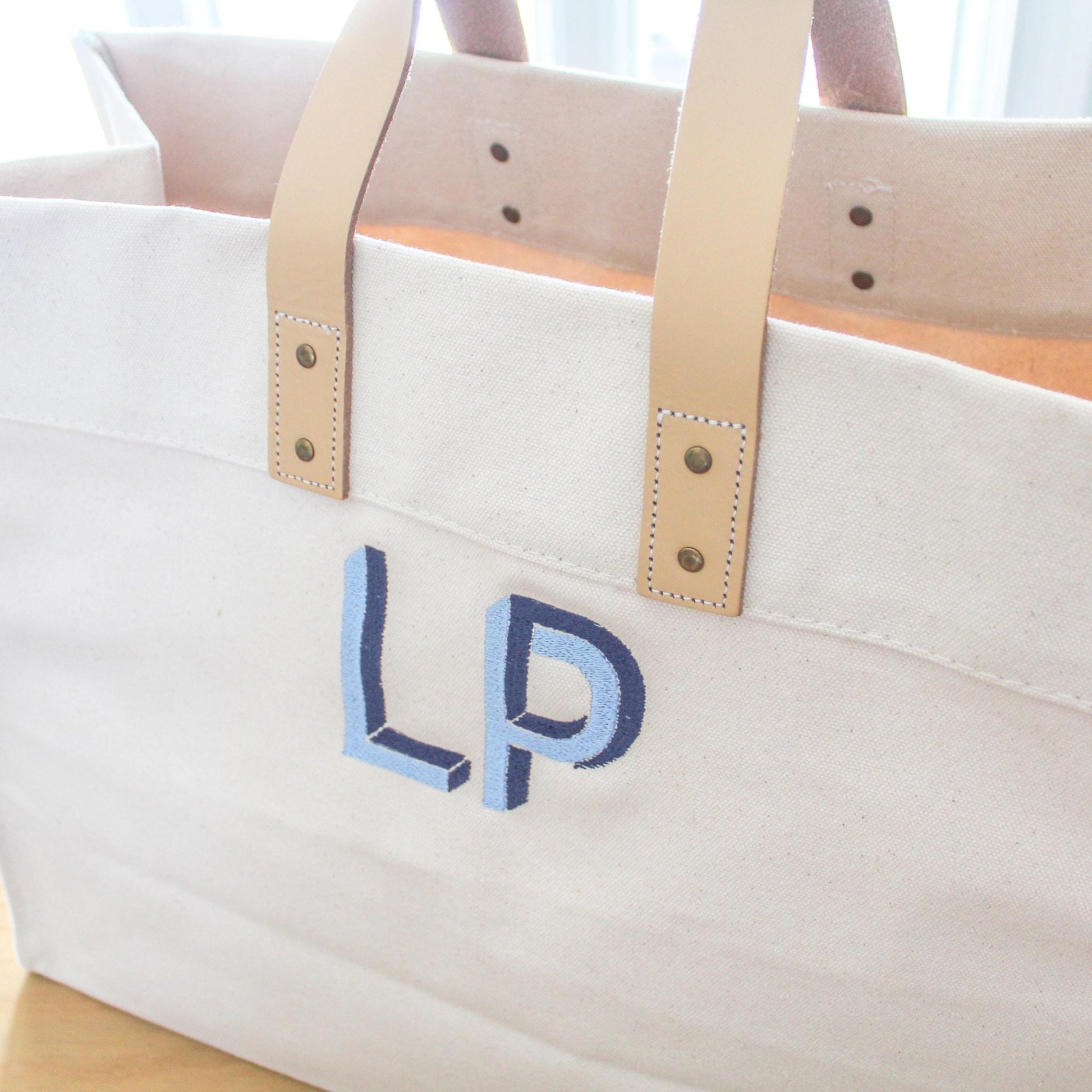 Personalized Canvas Tote Bag | Monogrammed Box Tote | Personalized Work Bag | Personalized Gifts | Embroidered Travel Bag | Custom Logo Tote