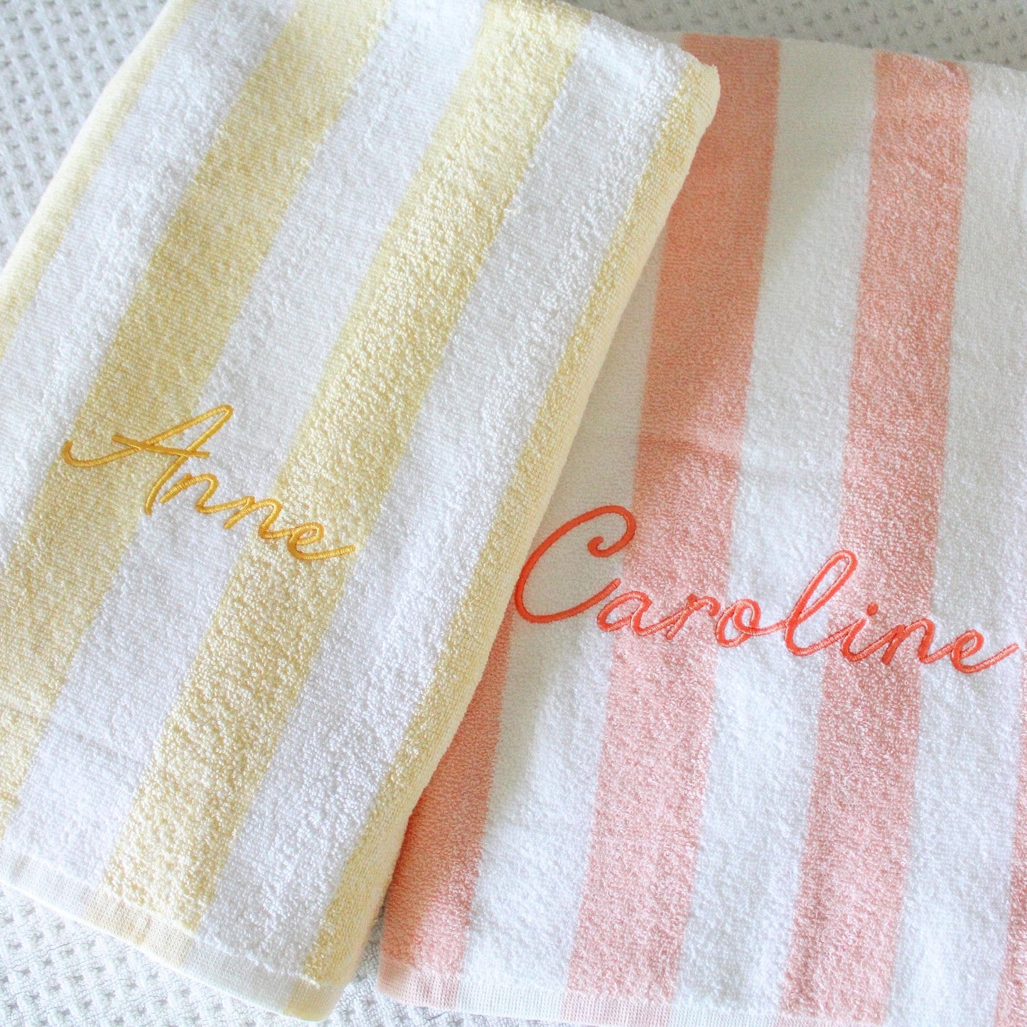 Embroidered Cabana Stripe Towels | 30x70" | Personalized Beach Towel | Personalized Gifts | Custom Towel | Bachelorette Gift | Monogrammed
