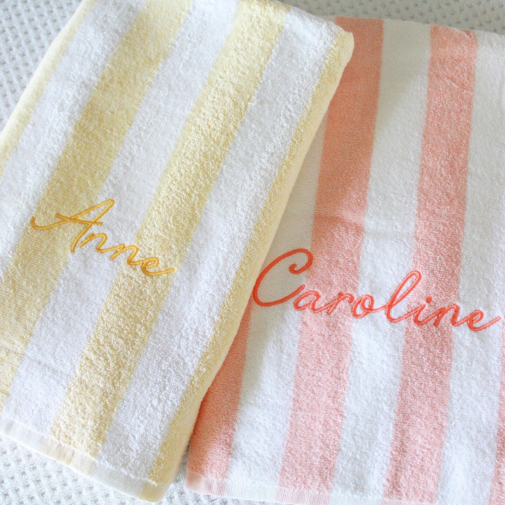 Embroidered Cabana Stripe Towels | 30x70" | Personalized Beach Towel | Personalized Gifts | Custom Towel | Bachelorette Gift | Monogrammed