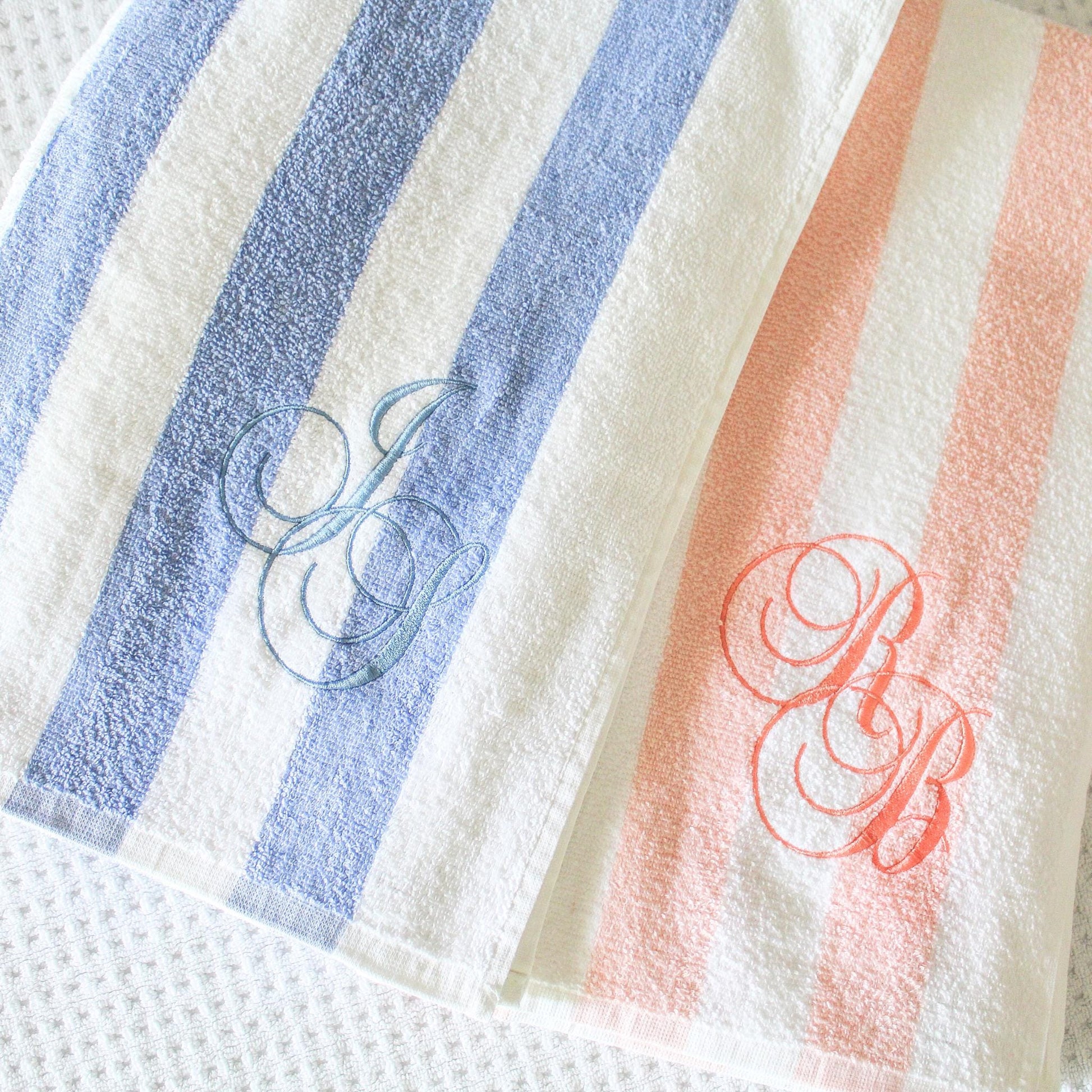 Embroidered Cabana Stripe Towels | 30x70" | Personalized Beach Towel | Personalized Gifts | Custom Towel | Bachelorette Gift | Monogrammed