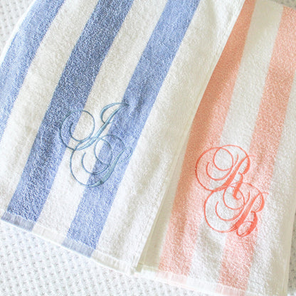 Embroidered Cabana Stripe Towels | 30x70" | Personalized Beach Towel | Personalized Gifts | Custom Towel | Bachelorette Gift | Monogrammed