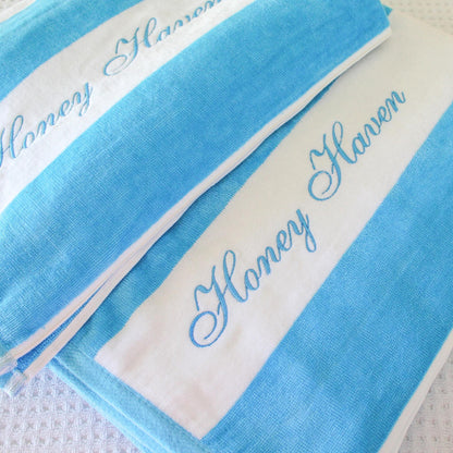Cabana Striped Beach Towel | Personalized Beach Towel | Monogram Towel | Personalized Gifts | Custom Towel | Bachelorette Gift