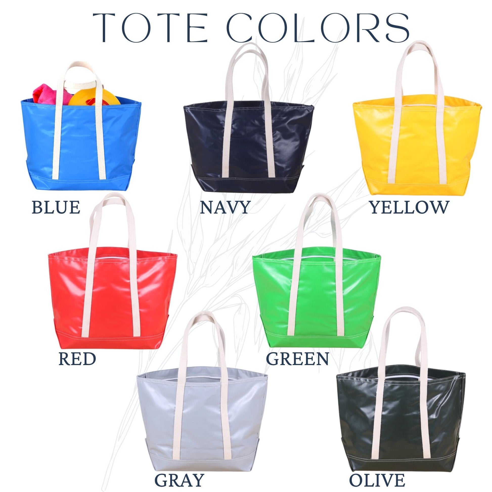 Custom Vinyl Tote Bag: 2 Tote Minimum | Business Branded Gifts | Custom Company, School Logo Tote | Corporate Gifting | Branded Gifts