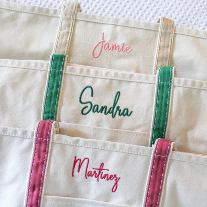 Canvas Boat Tote Bag | Monogrammed Tote | Personalized Beach Bag | Bachelorette Gifts | Embroidered Travel Bag | Summer Tote Bag | Mom Bag