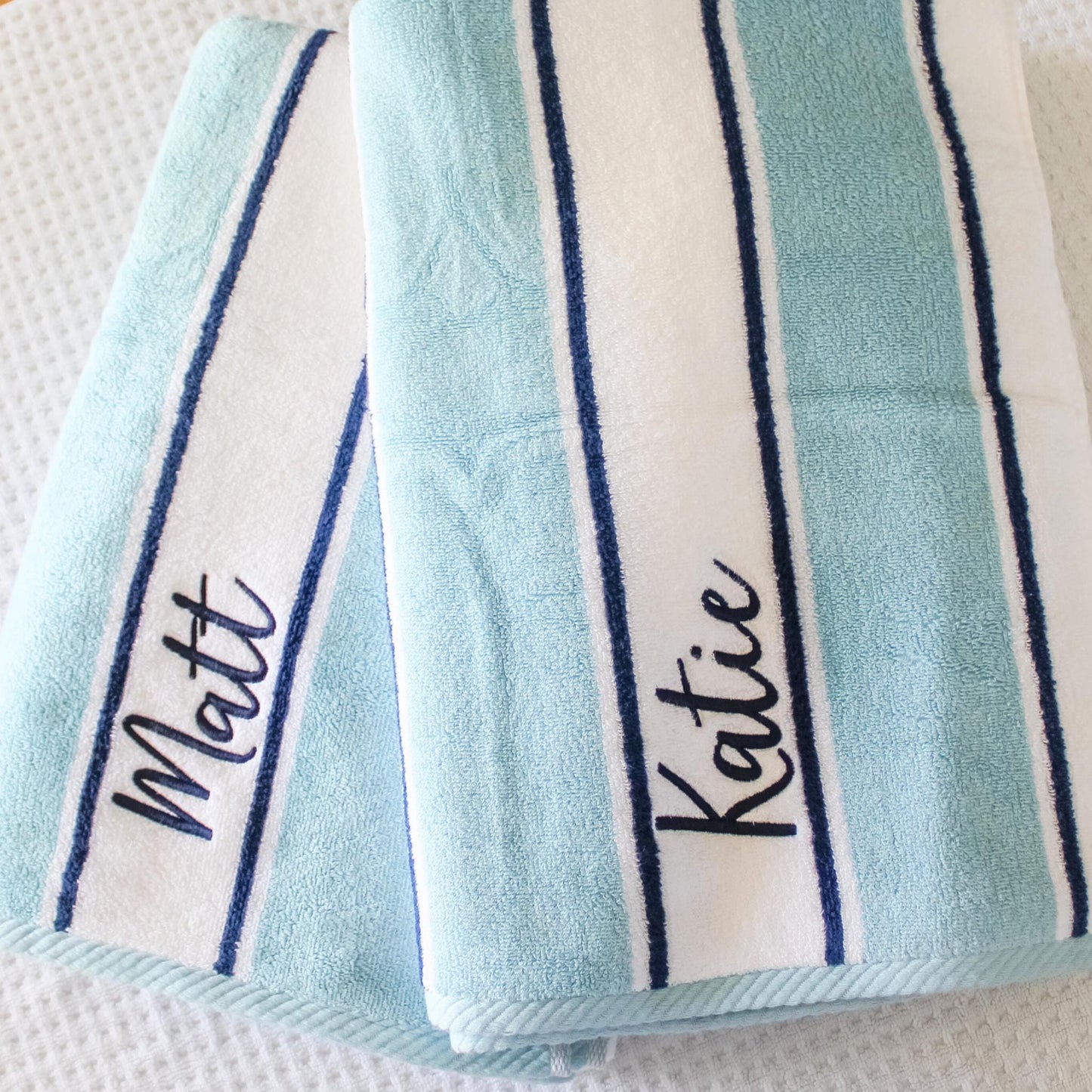 Luxury Striped Beach Towel | Embroidered Towel | Personalized Gifts | Monogrammed Towel | Plush | Thick | Housewarming Gift | Christmas Gift