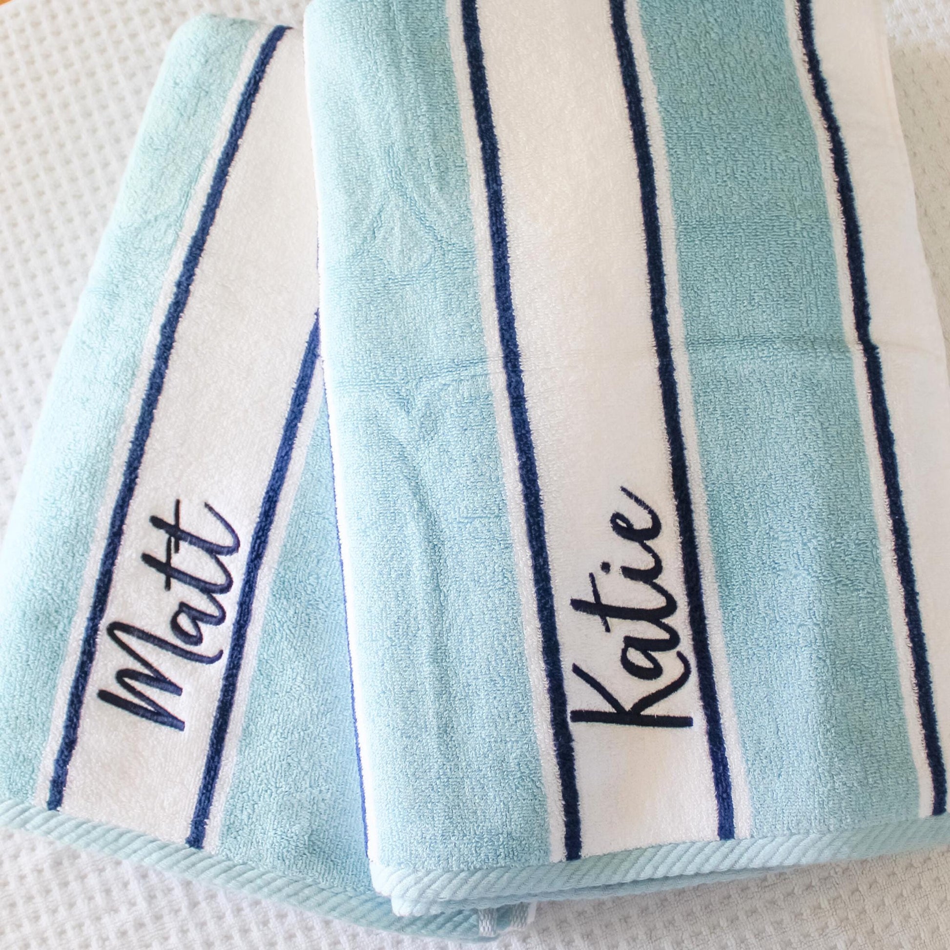Luxury Striped Beach Towel | Embroidered Towel | Personalized Gifts | Monogrammed Towel | Plush | Thick | Housewarming Gift | Christmas Gift