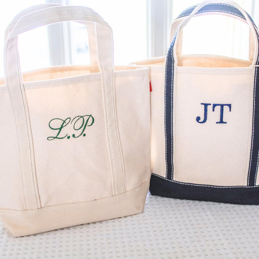 Mini Canvas Boat Tote Bag | Monogrammed Tote | Personalized Classic Canvas Tote | Bachelorette Gifts | Embroidered Tote Bag | Christmas Gift