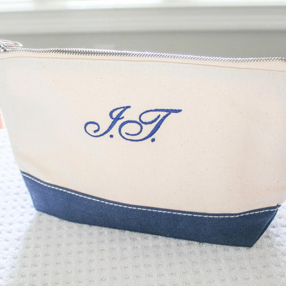 Personalized Canvas Zipper Pouch | Embroidered Zipper Pouch | Personalized Gifts | Travel Pouch | Monogrammed Cosmetic Bag | Snack Pouch