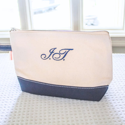 Personalized Canvas Zipper Pouch | Embroidered Zipper Pouch | Personalized Gifts | Travel Pouch | Monogrammed Cosmetic Bag | Snack Pouch