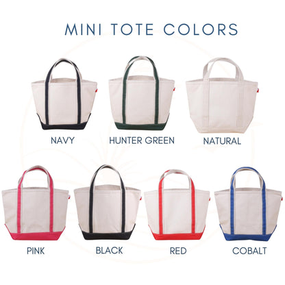 Mini Canvas Boat Tote Bag | Monogrammed Tote | Personalized Classic Canvas Tote | Bachelorette Gifts | Embroidered Tote Bag | Christmas Gift