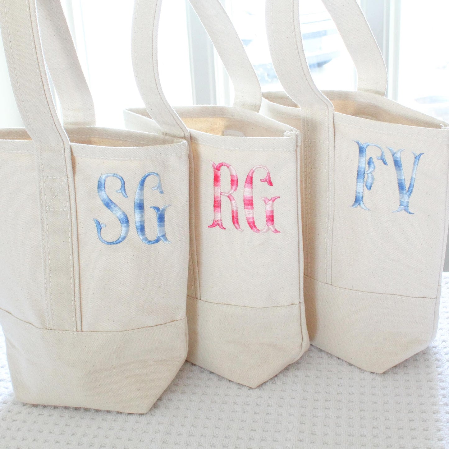 Personalized Canvas Wine Tote | Personalized Gift | Custom Wine Tote | Bachelorette Gifts | Christmas Gift | Ombre Monogram | Hostess Gift