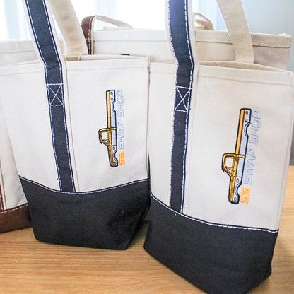 Custom Logo Canvas Wine Tote | Business Branded Gifts | Custom Company Logo Canvas Wine Tote | Corporate Gift | Branded Christmas Gifts