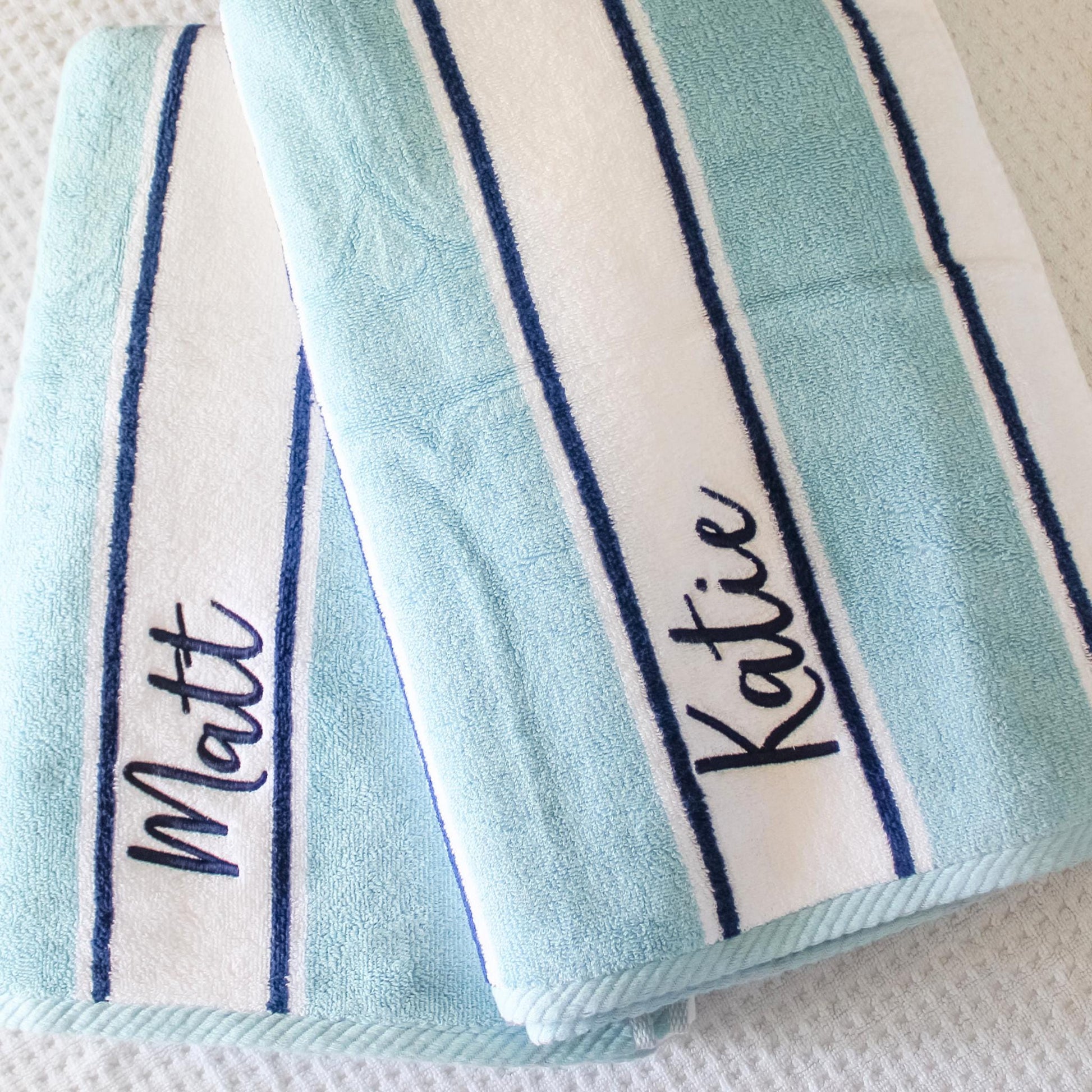 Luxury Striped Beach Towel | Embroidered Towel | Personalized Gifts | Monogrammed Towel | Plush | Thick | Housewarming Gift | Christmas Gift