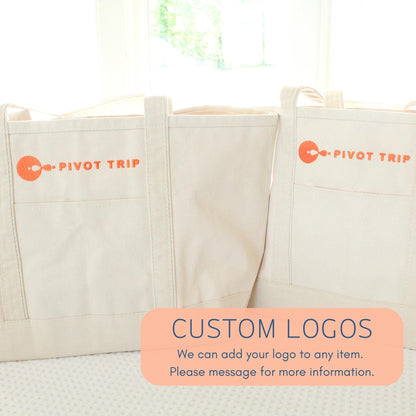 Custom Canvas Boat Tote Bag: 2 Tote Minimum | Business Branded Gifts | Custom Company Logo Canvas Tote | Corporate Gifting | Branded Gifts