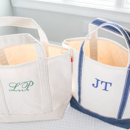 Mini Canvas Boat Tote Bag | Monogrammed Tote | Personalized Classic Canvas Tote | Bachelorette Gifts | Embroidered Tote Bag | Christmas Gift