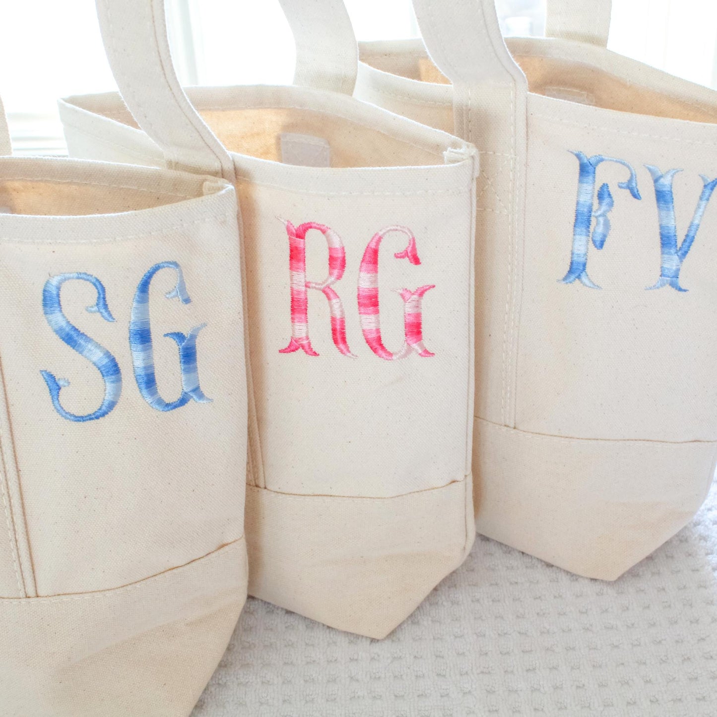 Personalized Canvas Wine Tote | Personalized Gift | Custom Wine Tote | Bachelorette Gifts | Christmas Gift | Ombre Monogram | Hostess Gift